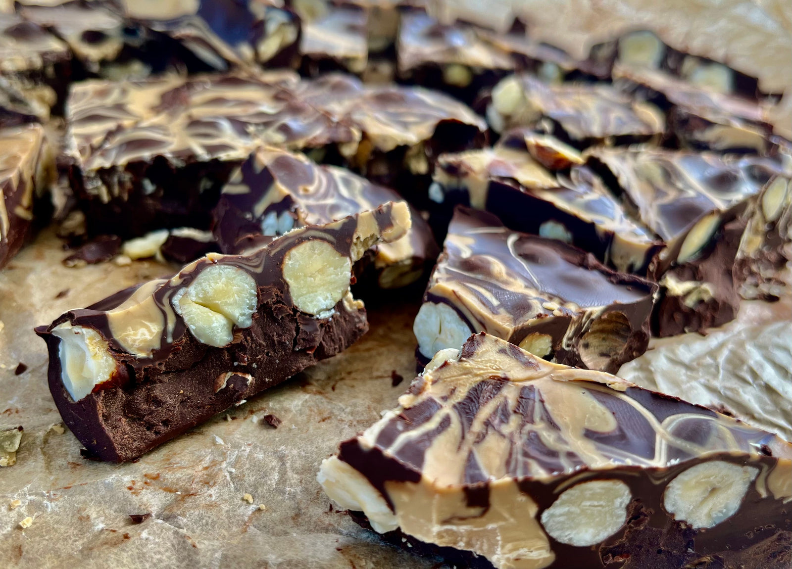 Coffee & Hazelnut Dark Chocolate Slab