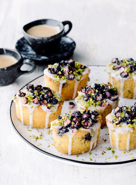 Polenta, Lime & Blueberry Cakes