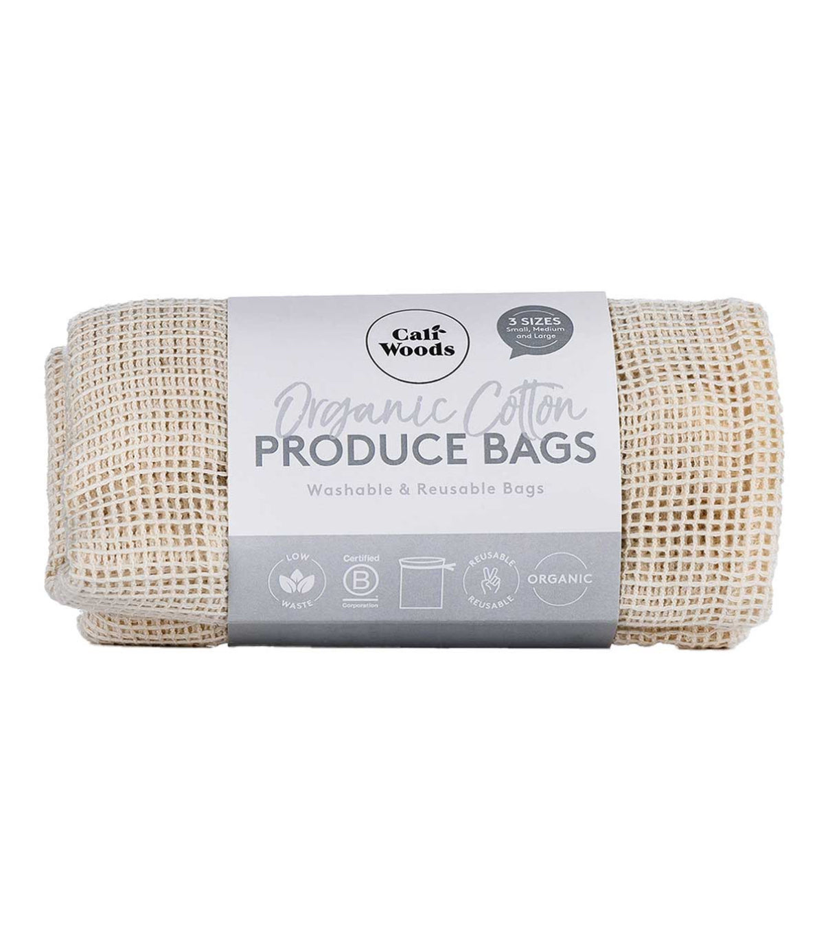 Caliwood Reusable Shopping Bags - 3 pack