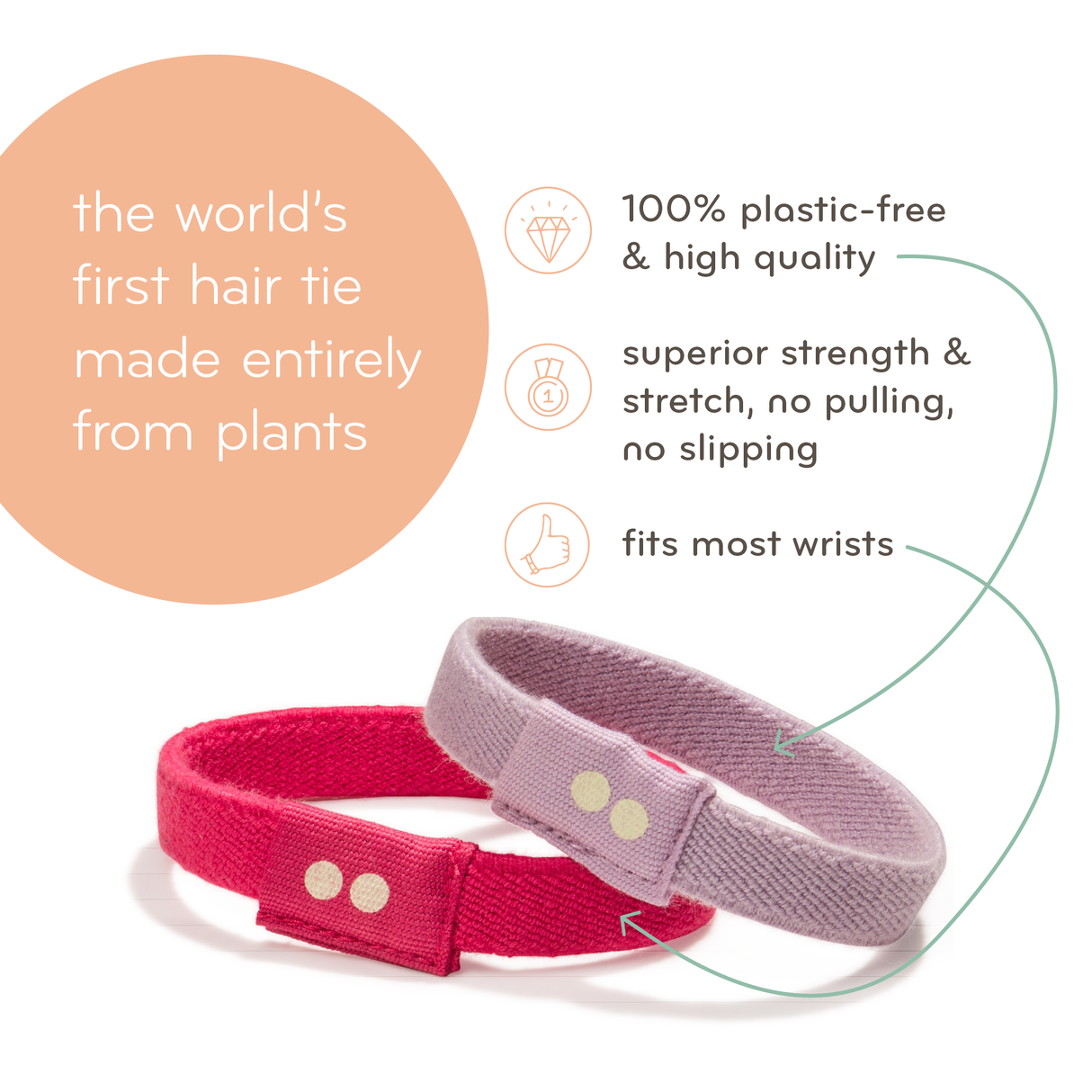 Plastic-free Biodegradable Hair Ties - Earth Tints