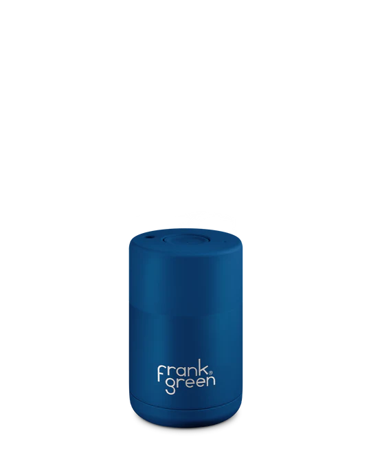 Frank Green Ceramic White Reusable Cup w push lid 8oz