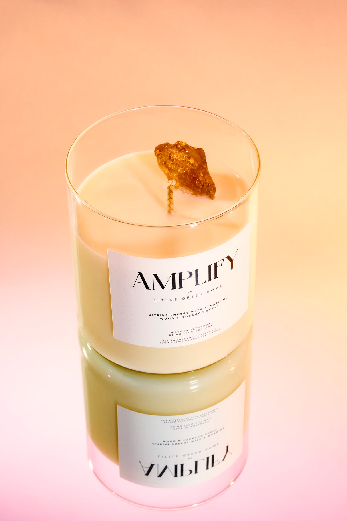 Crystal Candle Amplify Energy