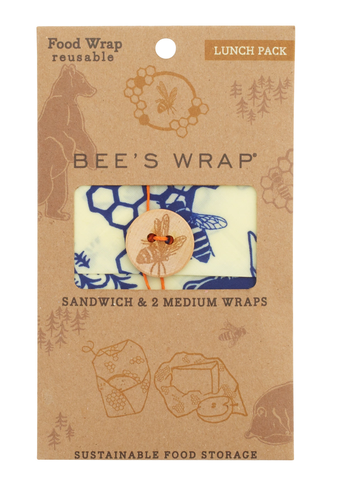 Bee's Wrap - Lunch Pack, 1 sandwich & 2 Medium