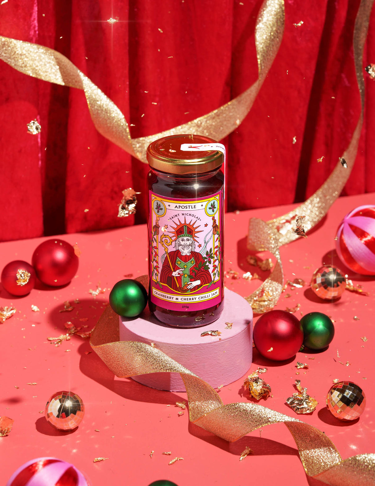 ST NICHOLAS CRANBERRY & CHERRY CHILLI JAM