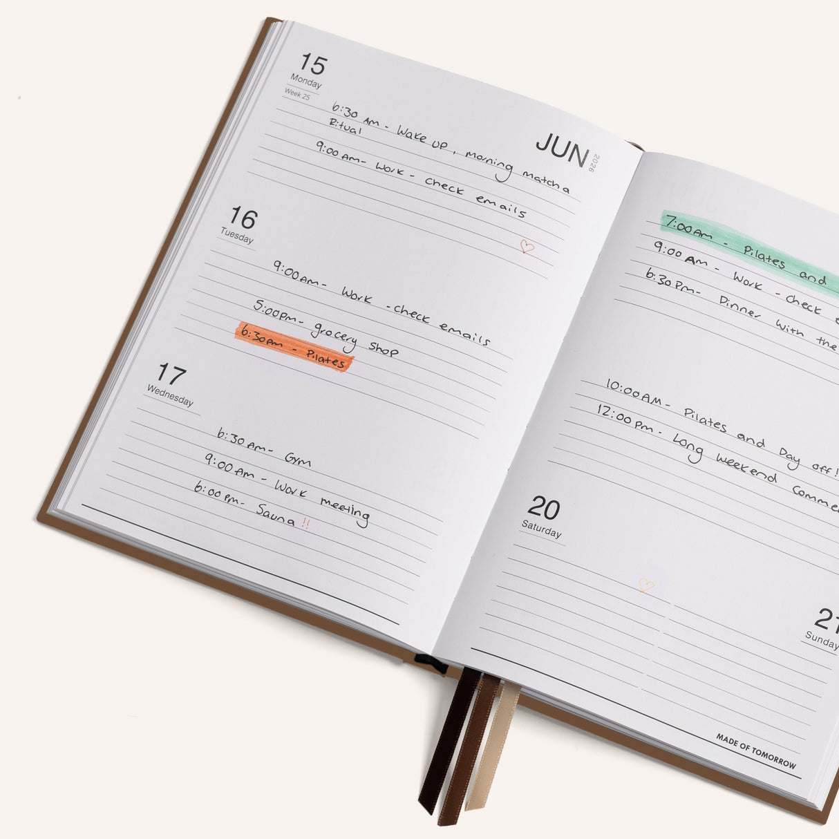 Made of Tomorrow Weekly Planner 2026 Toffee