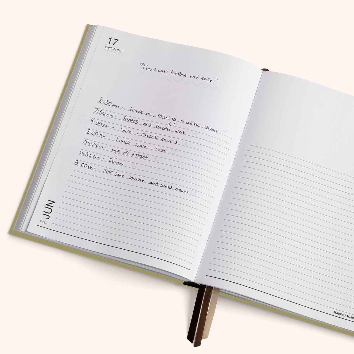 Made of Tomorrow Daily Planner 2026 Matcha