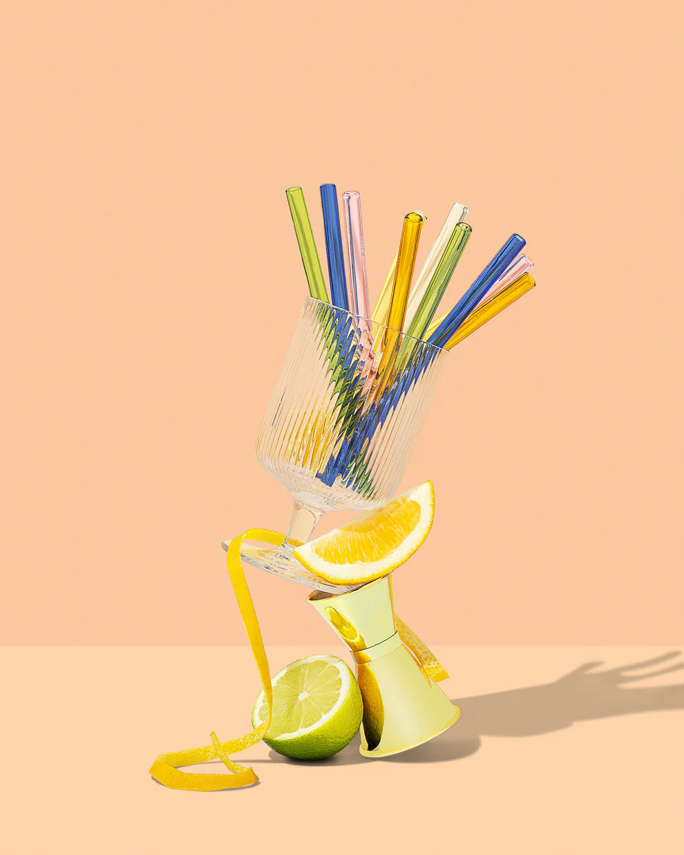 Reusable Glass Cocktail Straws - Multi Colour