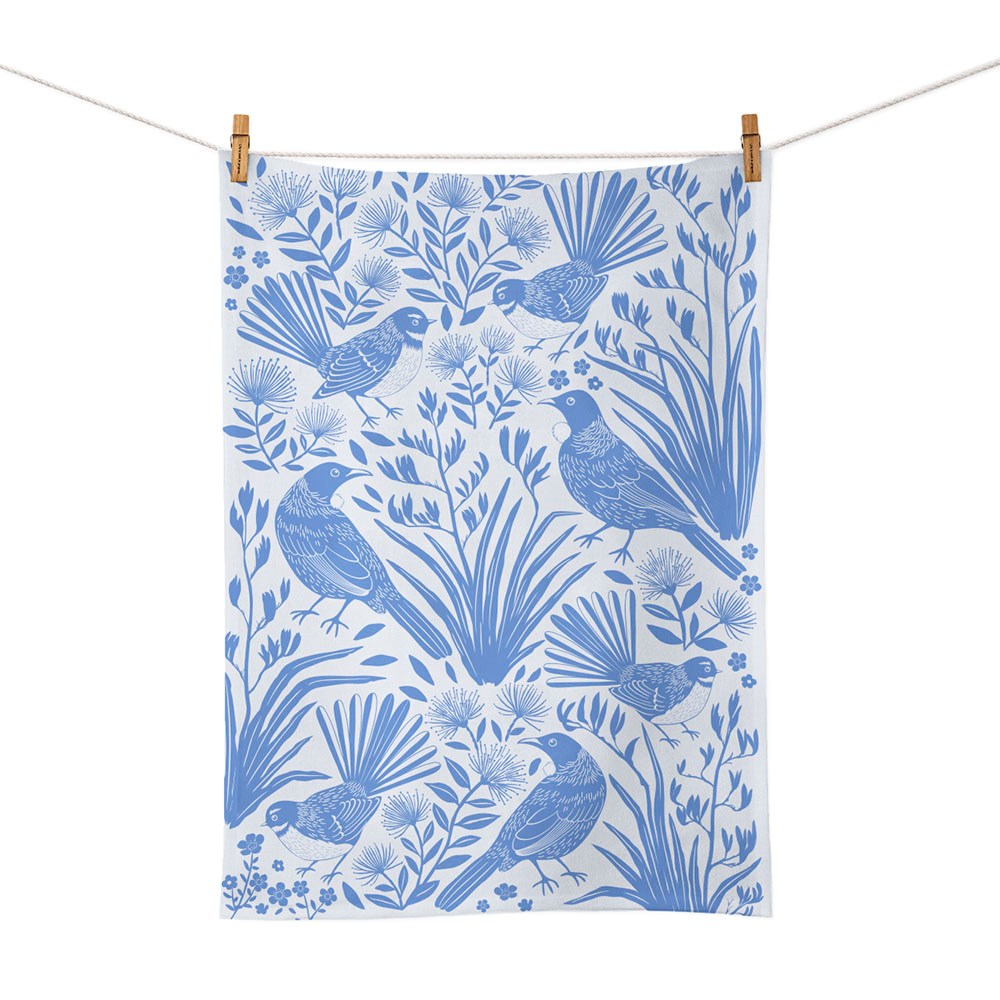 Birdsong Blues Tea Towel