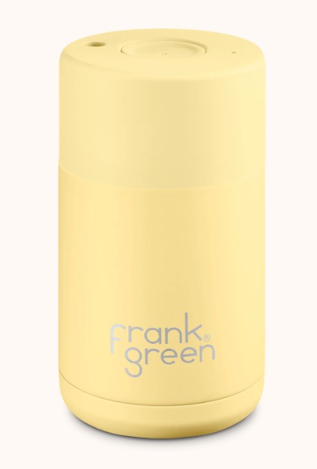 Frank Green Ceramic Reusable Cup w push button lid12oz