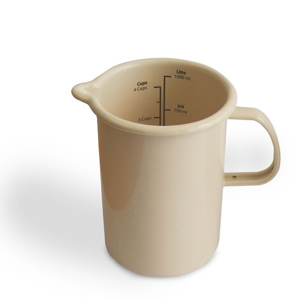 Enamel Measuring Jug Almond 1lt