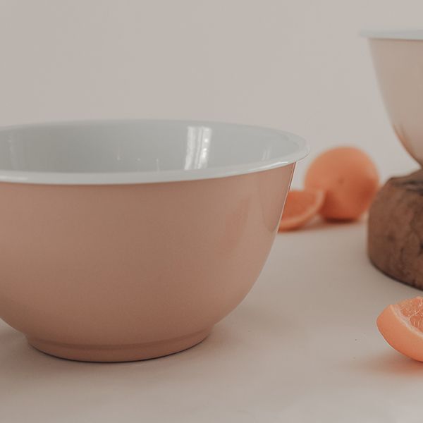 Large Enamel Bowl in Clay Pink 26cm