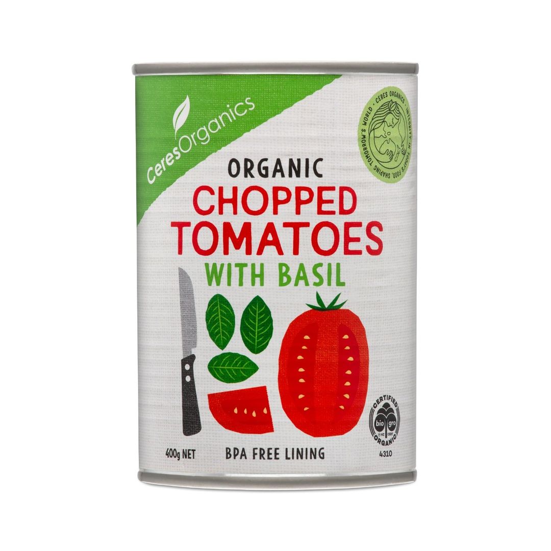 Organic Tomatoes, Chopped with Basil