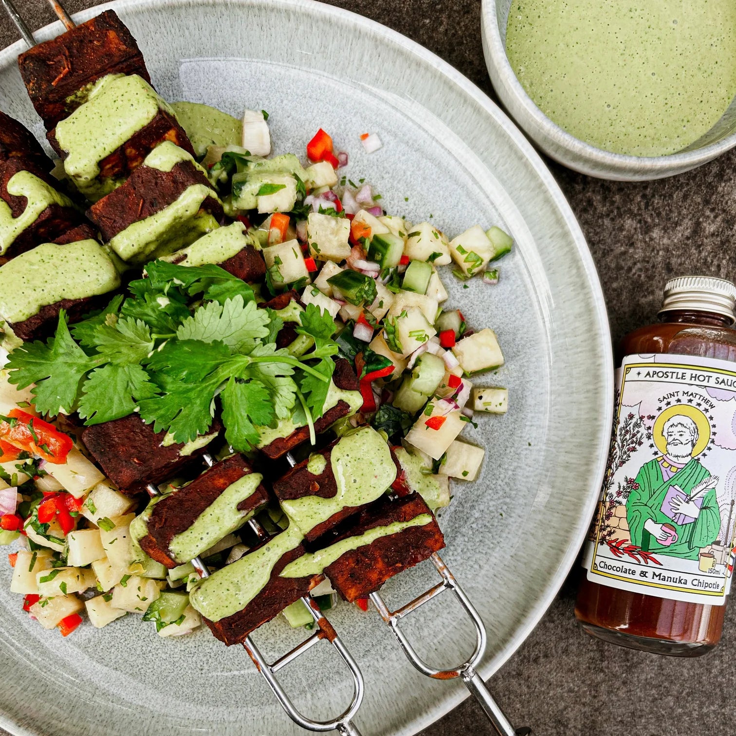 Chipotle Tofu Skewers with Saint Matthew