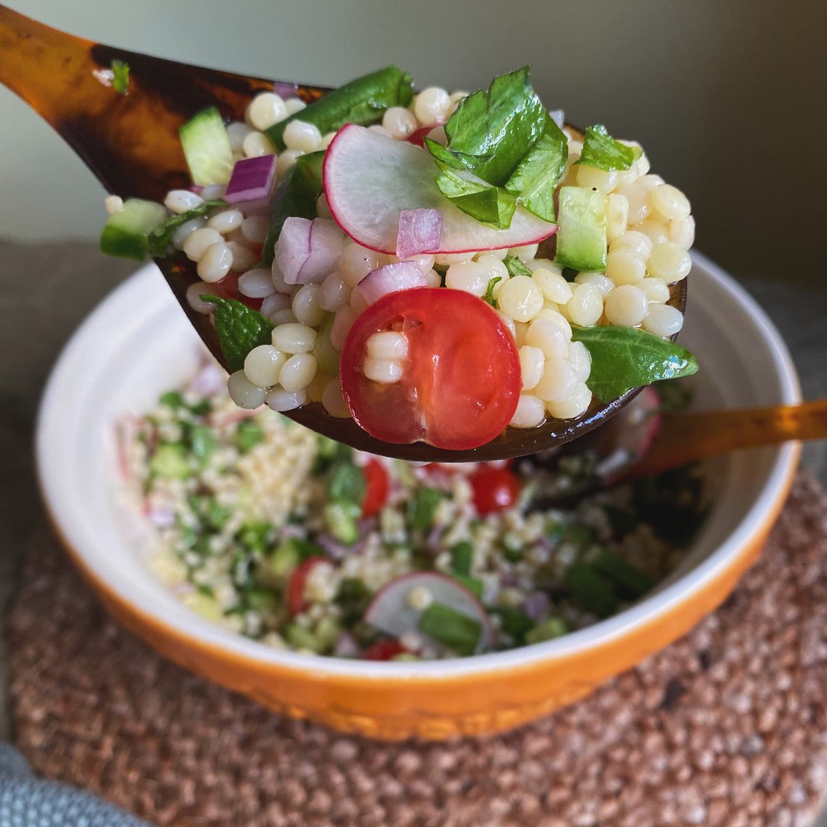 Spring Harvest Salad with Israeli Couscous – Refill Nation