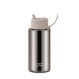Frank Green 34oz Moon Dust Chrome with Flip Straw Lid
