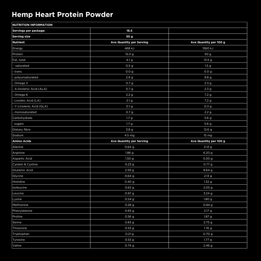 NZ Hemp Heart Protein Powder