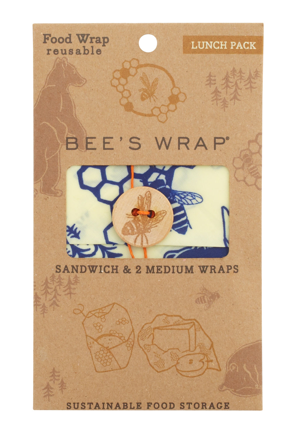 Bee's Wrap - Lunch Pack, 1 sandwich & 2 Medium