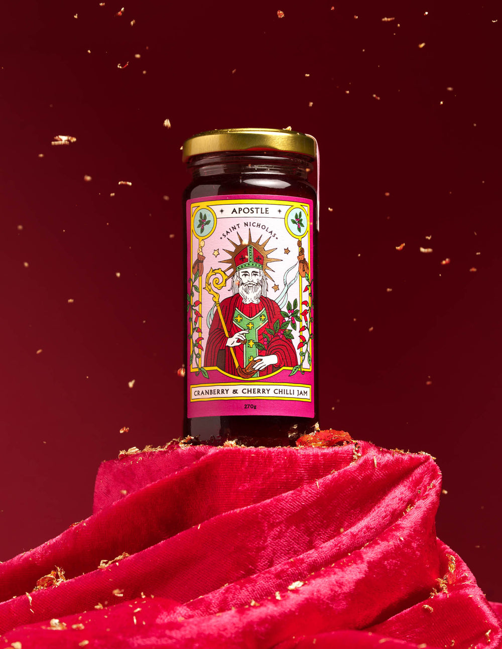 ST NICHOLAS CRANBERRY & CHERRY CHILLI JAM