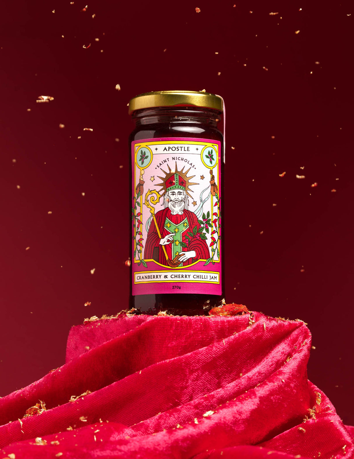 ST NICHOLAS CRANBERRY & CHERRY CHILLI JAM