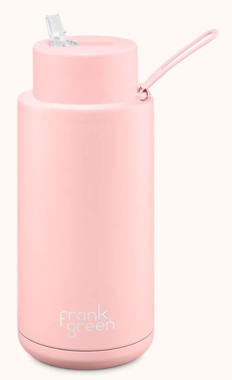 Frank Green Ceramic Reusable Bottle with Straw Lid 34oz