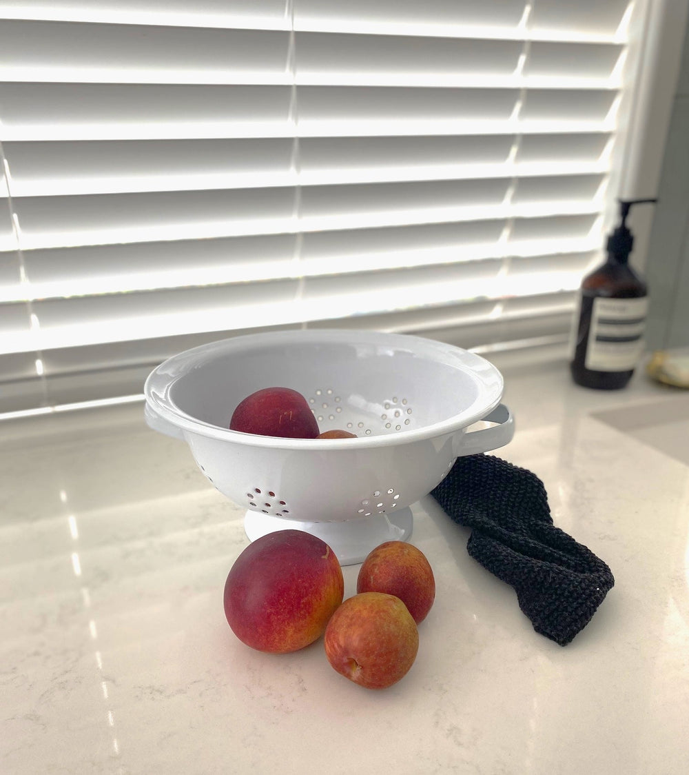 Enamel White Colander