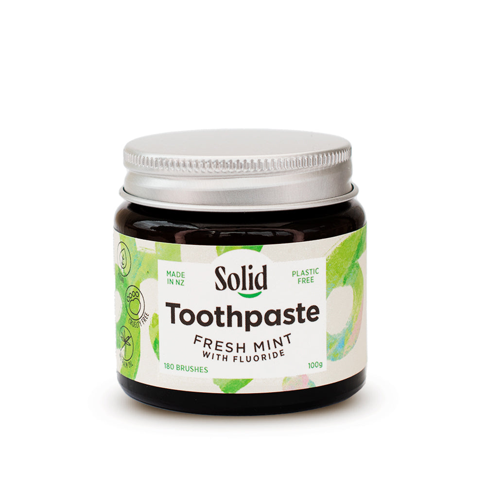 Solid Fluoride Toothpaste Jar 100g (Fresh Mint)