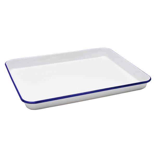 Enamel White Rectangular Baking Tray 30cm