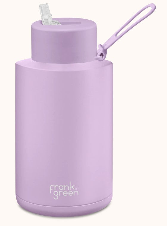 Frank Green Ceramic Reusable Bottle with Straw Lid 68oz 2L
